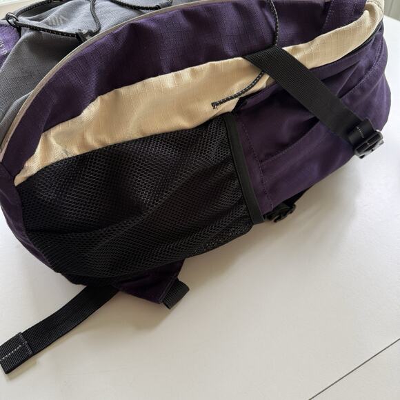 Lands’ End Backpack Purple Gray Tan Outdoor School Hiking Travel Bag 11x16" - Picture 8 of 13